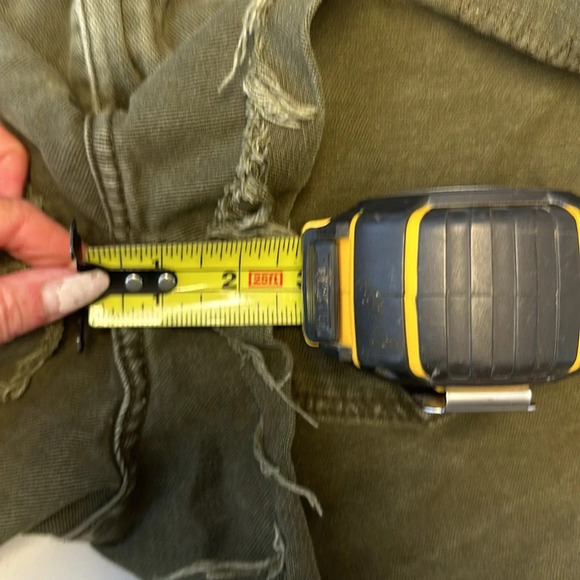 Zara vintage army green distressed denim stretch shorts size 6 - Picture 11 of 12